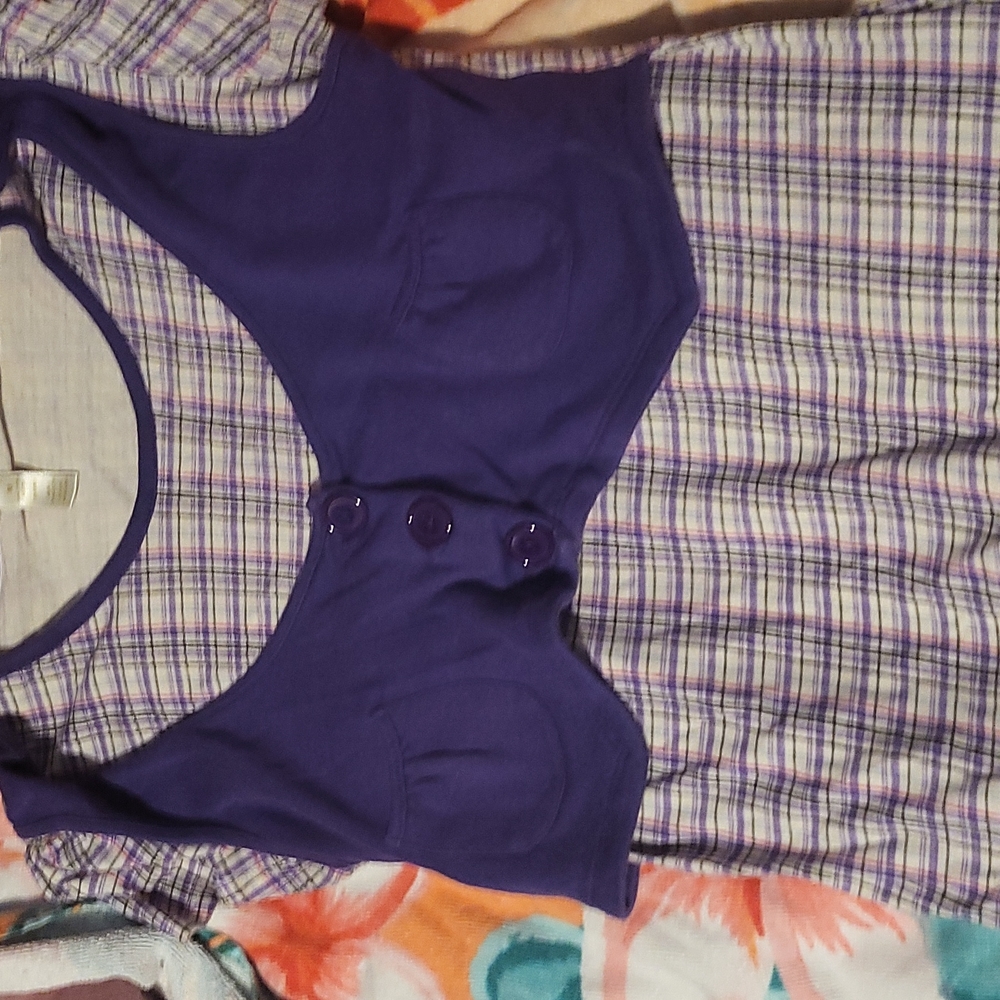 Girls purple plaid shirt